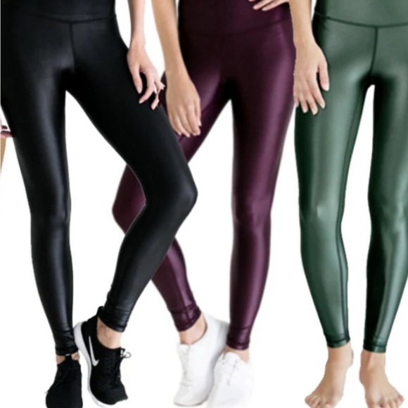 DYI High Shine Steel Gunmetal Leggings Size Medium - Picture 2 of 3